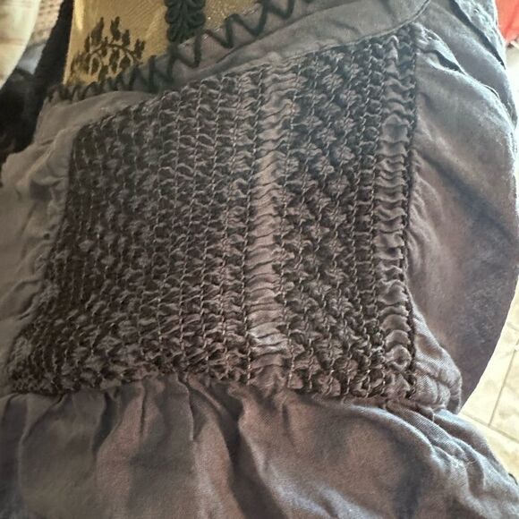 Free People embroidered 100% cotton boho navy mini dress - Size Small - Picture 3 of 7